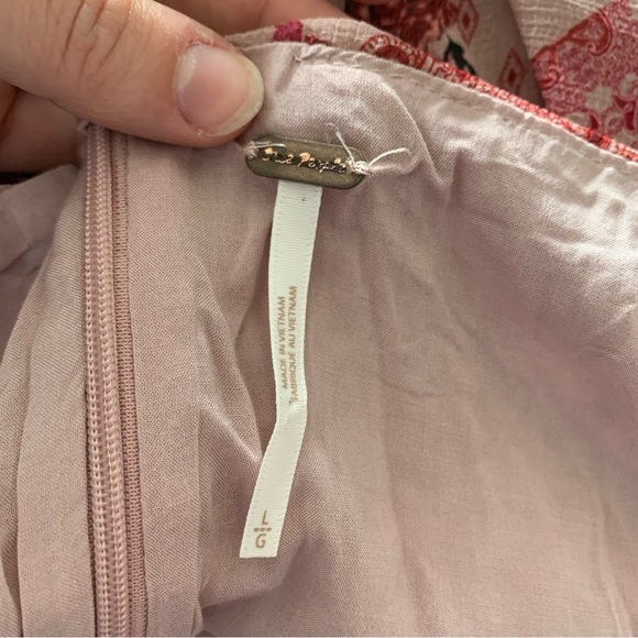 Free People Womens Seven Wonders Mini Dress Pink Floral Boho Open Back Large L - Picture 10 of 11